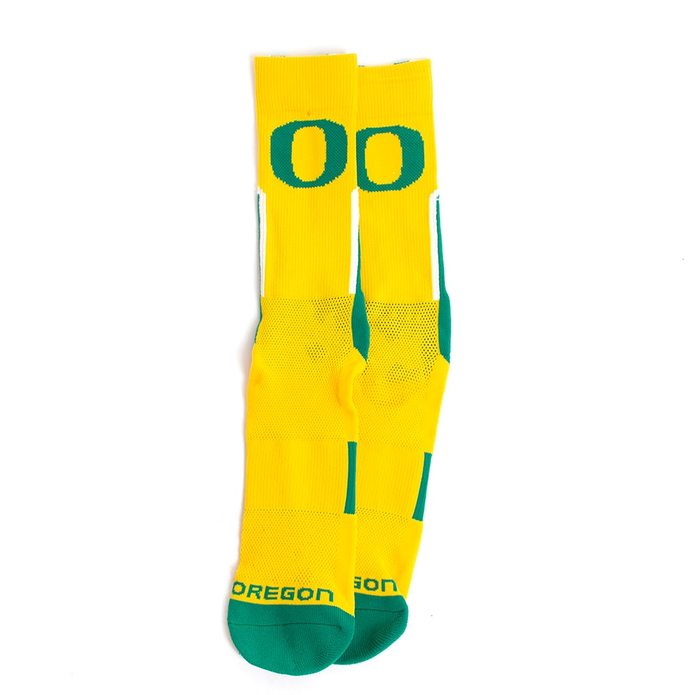 Classic Oregon O, Donegal Bay, Yellow, Crew, Accessories, Unisex, Sports Performance, Sock, 511247